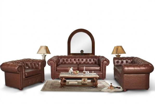Chesterfield Couch Sofa 2+1 Seater Leather Couch Seating Suite Sofa Suites 2+1
