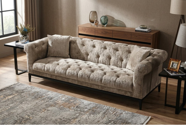 Noble Luxury Chesterfield Sofa Couch Upholstery Fabric Leather Sofas Upholstery
