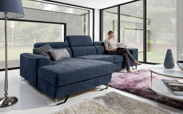 Stylish, very soft, ultra-comfortable corner sofa with fashionable and luxurious upholstery.