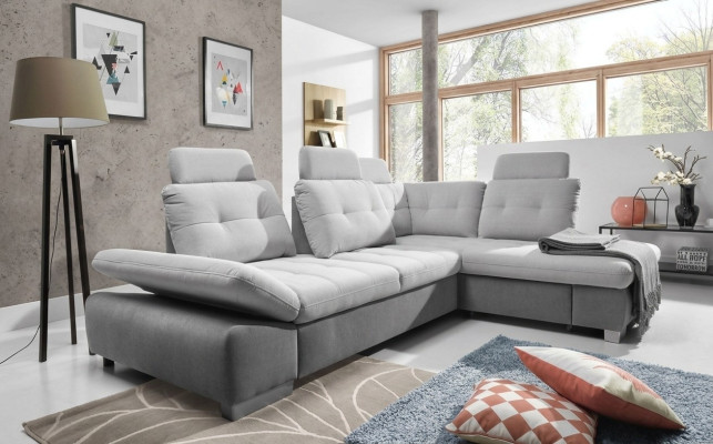 Sectional sofa L shape sofa living landscape set fabric sofas bed function sleep couch