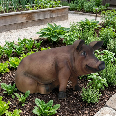 Mast Pig Farm Decoration Garden Figures Statue Animal Sausage Statues Decor