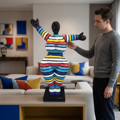 Modern living room decoration statue figurines sculptures colorful abstract decor 85cm