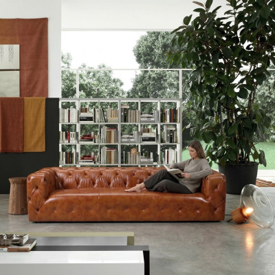 Leatherette Sofa Couch Big - Luxury Sofa Living Room Seating Upholstery Four-seater