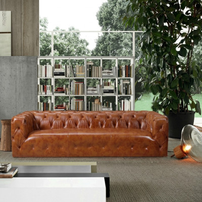 Leatherette Sofa Couch Big - Luxury Sofa Living Room Seating Upholstery Four-seater