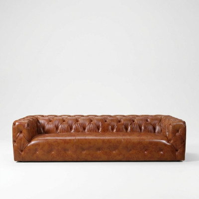 Leatherette Sofa Couch Big - Luxury Sofa Living Room Seating Upholstery Four-seater