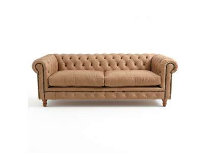 Design Leather Sofa Couch - Chesterfield Upholstery Three-seater 220cm