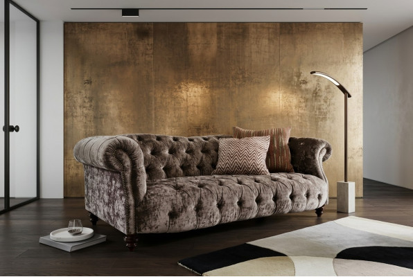 Chesterfield sofa, couch, upholstery, fabric, leather couches, upholstery set, 3-seater