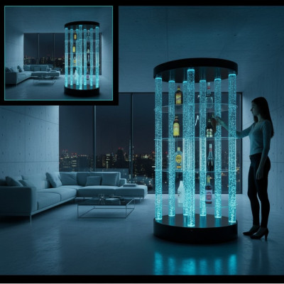 Designer bar reception counter water wall water column counter shelves
