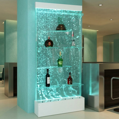 Regale Designer Illuminated LED Water Wall Bar Shelf Column Counter Water Columns
