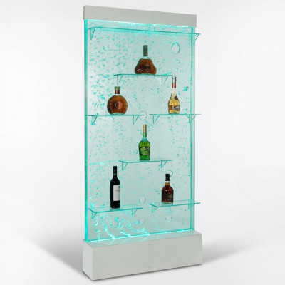 Regale Designer Illuminated LED Water Wall Bar Shelf Column Counter Water Columns