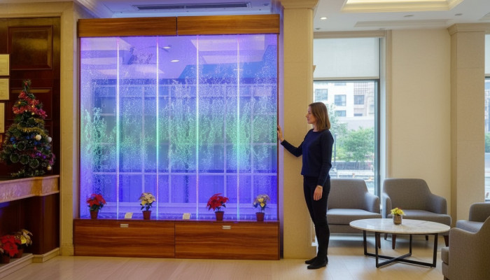 Wall panel water bubbles LED water wall design water wall