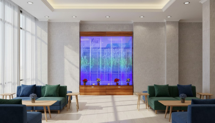 Wall panel water bubbles LED water wall design water wall