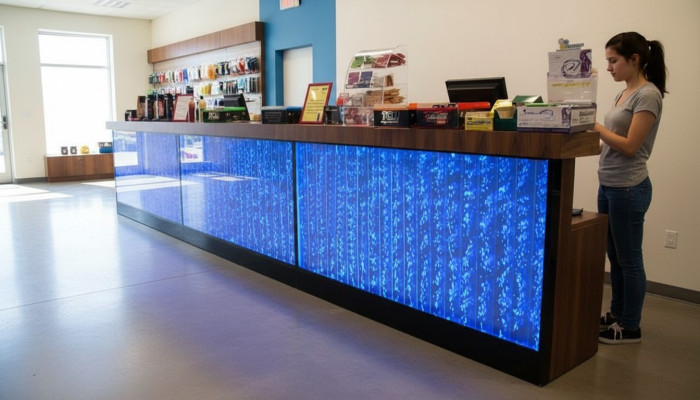 Counter shelf bar water wall pillar illuminated water walls bar counter