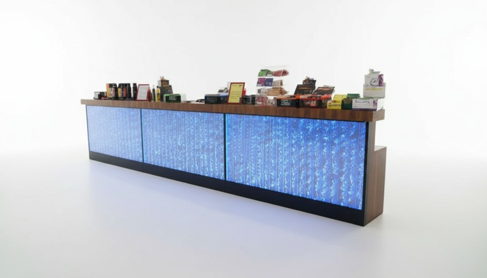 Counter shelf bar water wall pillar illuminated water walls bar counter