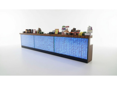 Counter shelf bar water wall pillar illuminated water walls bar counter