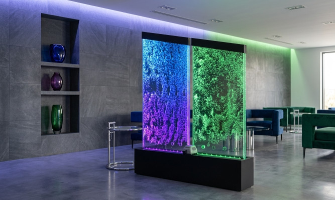 Partition shelf cabinet water wall column walls LED 120x200
