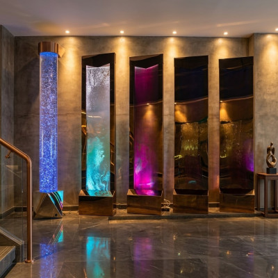 Partition shelf cabinet decorative water wall column walls waterwall LED