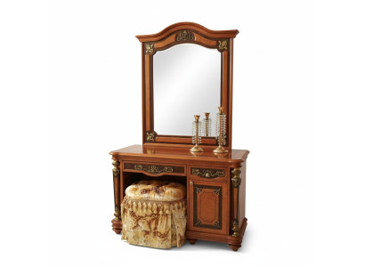 Luxury Class Baroque Rococo Dressing Table with Mirror Dresser Decorative Consoles