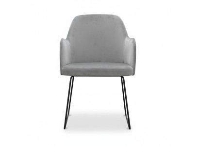 Modern armchairs group 6 chairs set gray upholstery armrest design