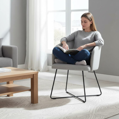 1x dining chair armchair living room chair relaxing chair upholstered chair with
