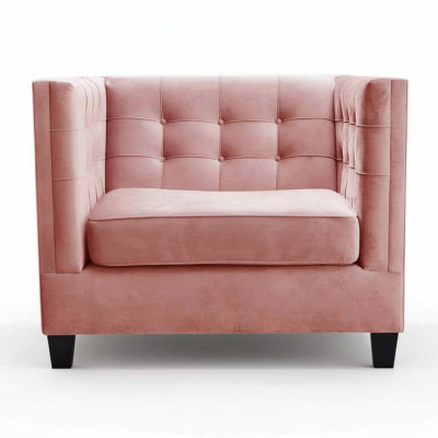 Chair 1x Dining Room TV Lounge Textile Seat Armchair Chesterfield Upholstered Chair