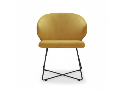 Modern armchairs group 8 chair set suite yellow upholstery armrest