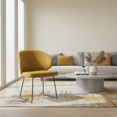 Modern armchair group 8 chairs set upholstered armrest design