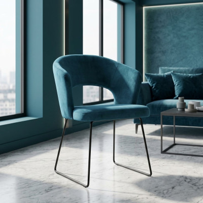 Modern armchairs group 8 chair set green upholstery armrest design