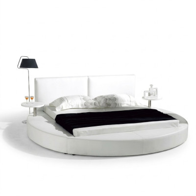 Round bed modern design luxury upholstery round beds textile fabric