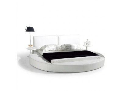 Round bed modern design luxury upholstery round beds textile fabric