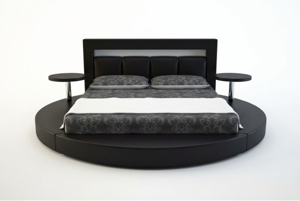 Round bed design, upholstered beds, upholstered round bed, round