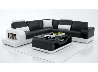 Black coffee table glass table sofa side modern table padded