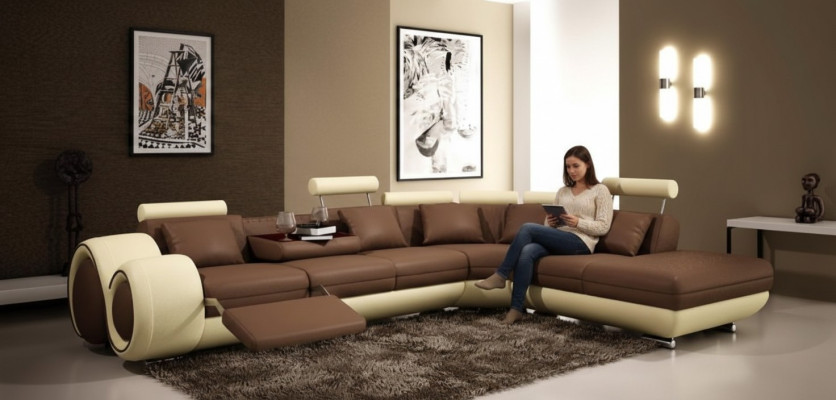 Sofa sectional couch upholstery seat living landscape suite L-shape fabric