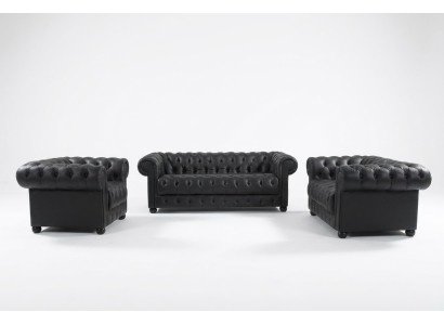Chesterfield Couches Sofas Upholstery Leather 321 Seater Sofa Set Sets