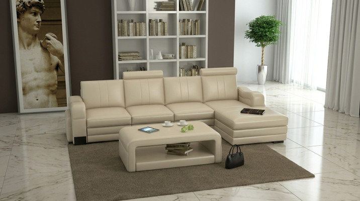 Leather Modern Couch Living Landscape Leather Sofa Sofa Set Sofa L-Shape