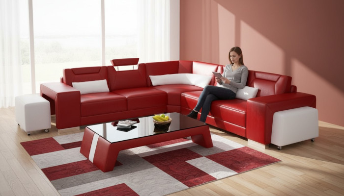 Leder Modern Couch Living Landscape Leather Sofa Sofa Set Sofa L Shape Coffee Table