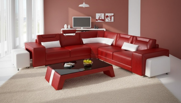 Leder Modern Couch Living Landscape Leather Sofa Sofa Set Sofa L Shape Coffee Table