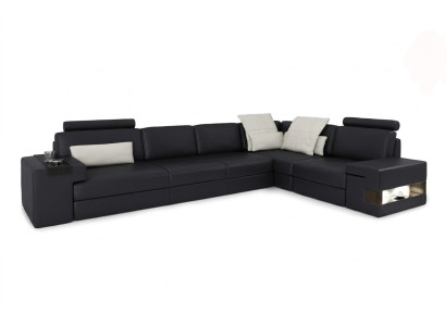 Leather sofa, modern upholstered leather design corner sofa couch textile