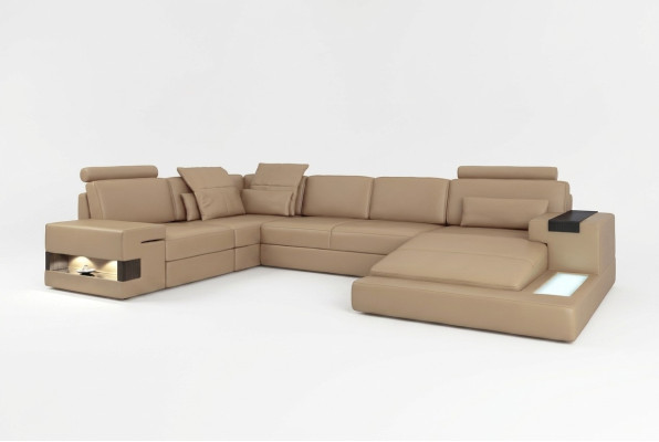 U-shaped sofa couch upholstery ensemble living area corner sofa design leather