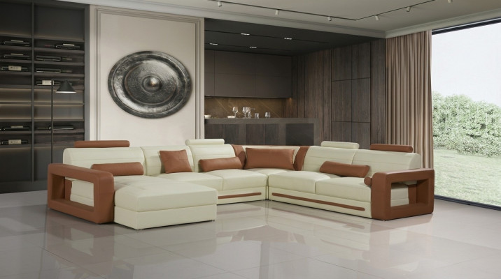 Designer couch U shape corner sofa upholstered couch leather sets living landscape new