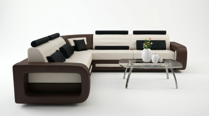 Corner sofa upholstered couch leather corner sofa living landscape L-shape upholstery set