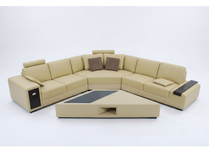 Designer sofa couch corner sofa with stool set upholstery living landscape