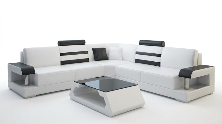 Corner sofa leather couch upholstery corner seating living landscape set L shape