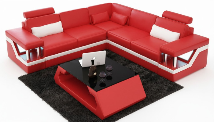 Corner sectional leather sofa living area set design modern sofa L-shape