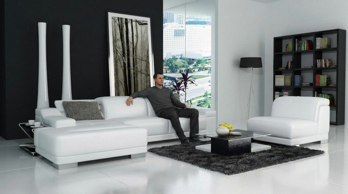 Modern sofa corner set L-shaped upholstered seat corner couch + armchair corner sofa