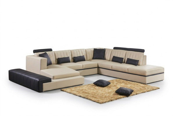 Leather Modern Couch Living Landscape Leather Sofa Sofa Set U-Shaped Sofa