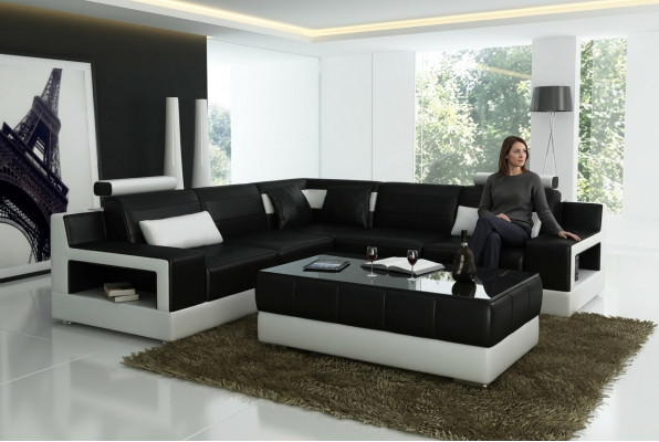 Designer suite sofa couch corner sofa with stool living room landscape upholstery