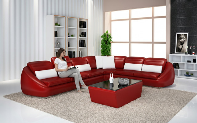 Designer sofa couch corner sofa with stool living landscape set upholstery