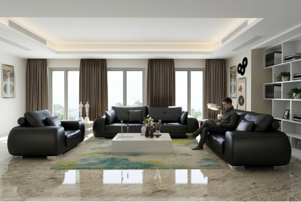 Leather sofa couch living area set modern sofa sets new