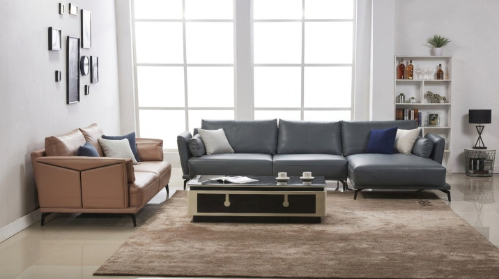 Designer sofa couch set, corner sofa with ottoman, upholstered living landscape